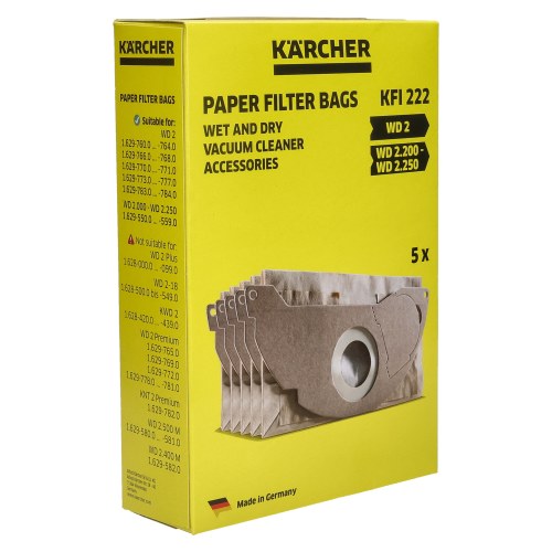 Karcher Vacuum Cleaner 2 Layered Dust Bag - Pack Of 5