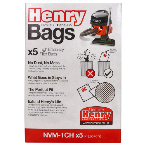 Sacs Aspirateur Filtre Hepaflo 3 &Eacute;paisseurs NVM-1CH ( Paquet De 5 ) Numatic