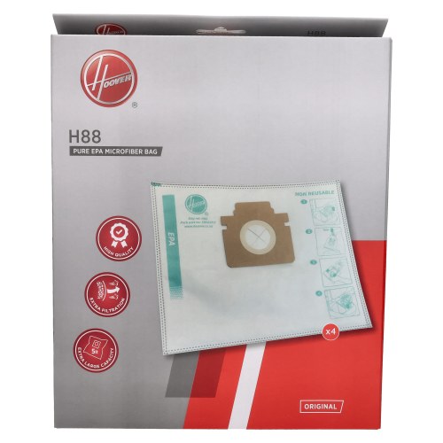 Hoover Vacuum Cleaner H-Power 500 H88 EPA Dust Bag - Pack Of 4