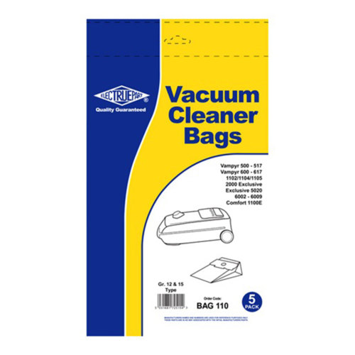 Siemens Electruepart BAG110 AEG Grobe 12/15 Vacuum Dust Bags - Pack Of 5