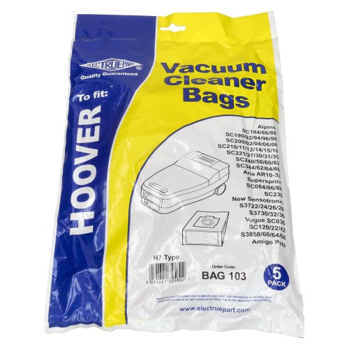 Alpina BAG103 - Hoover H7 Vacuum Dust Bags - Pack Of 5