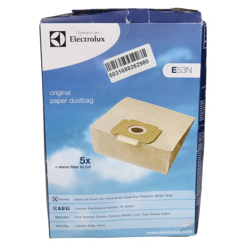 Electrolux Vacuum Cleaner E53N Paper Bag And Filter Pack