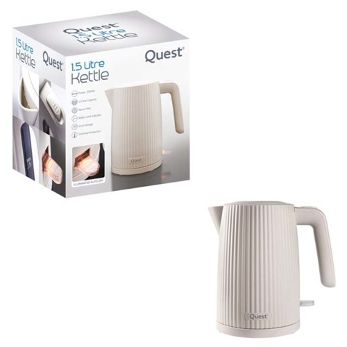 Quest Fast Boil 1.5L White 32039 Grooved Kettle - 3000W