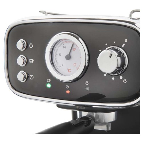 Quest Retro Coffee Machine 36569 With Milk Frother - 1100W