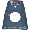 Polti PLGB0012 Obsolete Polycarbonate Label Iro