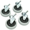 Numatic Set Of 4 X 75mm, Grey Tyred Castors