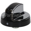 New World Hob Control Knob, Black And Chrome