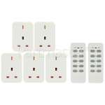 Wireless Remote Control Mains Sockets - Set of 5