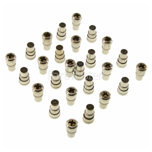 Avix Nickel Plated Brass Coaxial Plugs (Pack Of 25)