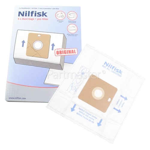 Nilfisk Bag & Pre Filter Set (Pack Of 5)