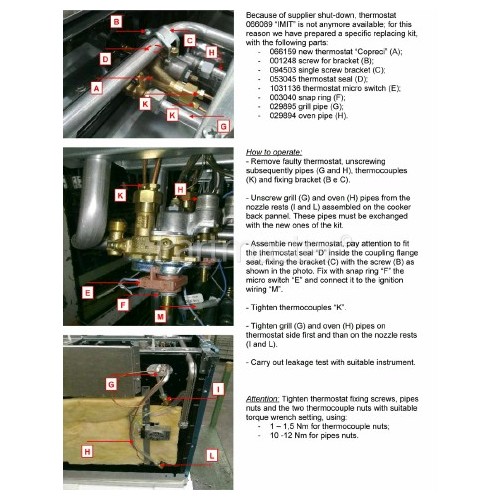 CDA Thermostat Kit ; Gas Oven