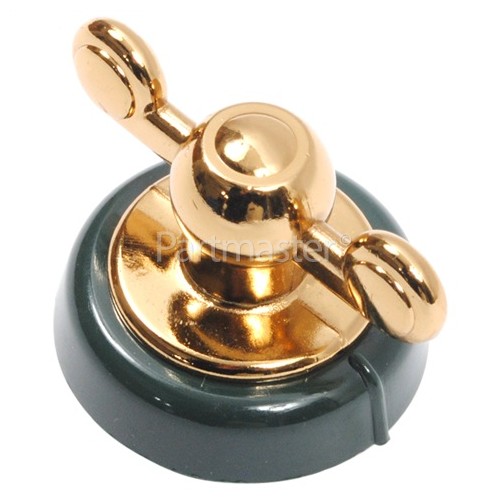 Indesit Oven Control Knob - Dark Green & Brass