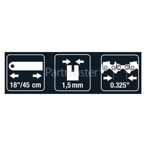 Universal Powered By McCulloch BRO066 45cm (18") 72 Drive Link Chainsaw Bar