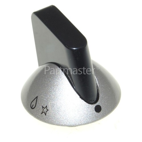 Zanussi Hob Control Knob - Chrome / Black