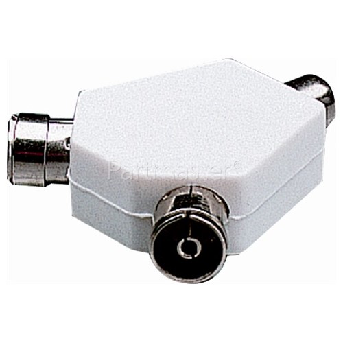 Universal Co-axial Plug To 2 Sockets