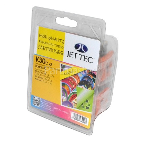 Jettec Remanufactured Kodak 30 Colour Ink Cartridge - Twin Pack
