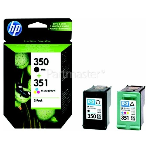 Hewlett Packard Genuine No.350 & 351 Black & Tri-Colour Combo-Pack (SD412EE)