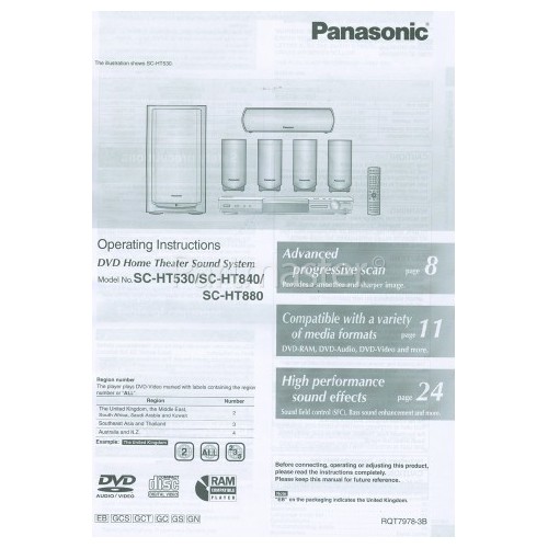 Panasonic SAHT530 Instruction Book