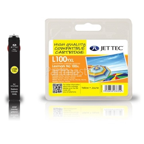 Jettec Compatible Lexmark 100XL Yellow Ink Cartridge - 14N1071E