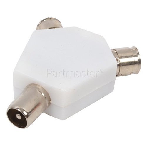 Universal Co-axial Plug To 2 Sockets