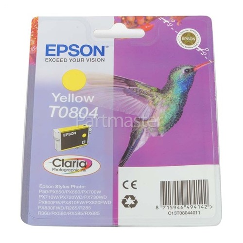 Epson Genuine T0804 Yellow Ink Cartridge