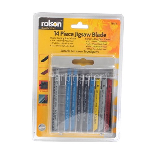 Rolson 14 Piece Jigsaw Blade Assortment Set