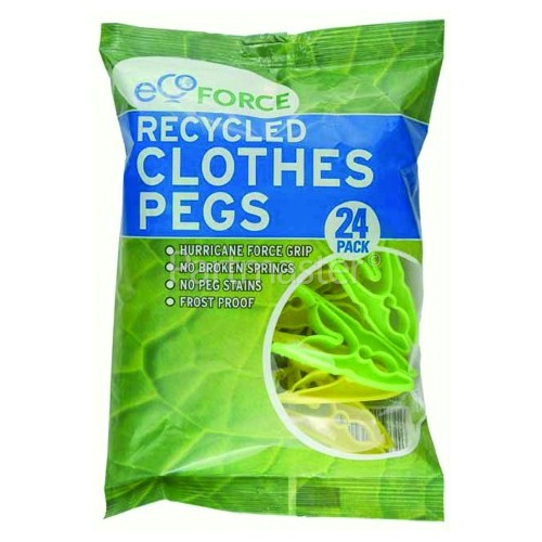 Ecoforce Recycled Clothes Pegs (Pack Of 24) www.partmaster.co.uk