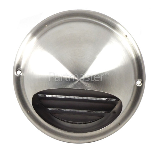 125mm Bull-Nose Vent With Louvres - Stainless Steel