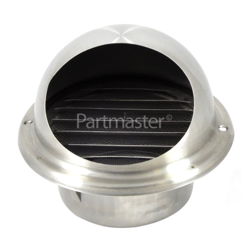 125mm Bull-Nose Vent With Grill - Stainless Steel