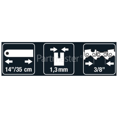 Universal Powered By McCulloch BRO025 35cm (14") 52 Drive Link Chainsaw Bar