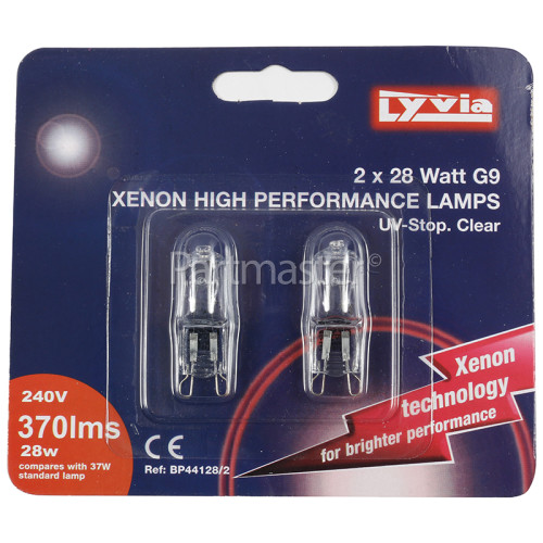 Lyvia 28W G9 Clear Xenon Lamp (Pack Of 2) www.partmaster.co.uk