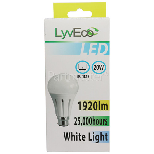 LyvEco 20W GLS BC (A70) LED Lamp (Daylight) 125W Equivalent