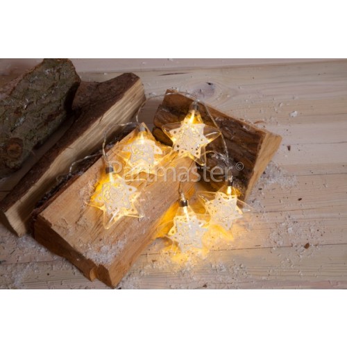 Noma 5 Warm White LED Glass Star Garland