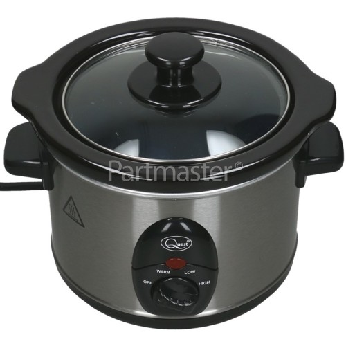 Quest 1.5 Litre Stainless Steel Slow Cooker www.partmaster.co.uk