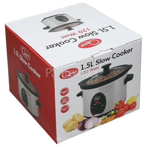 Quest 1.5 Litre Stainless Steel Slow Cooker www.partmaster.co.uk