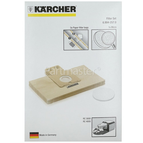 Karcher Paper Dust Bags & Micro Filter (Pack Of 5)