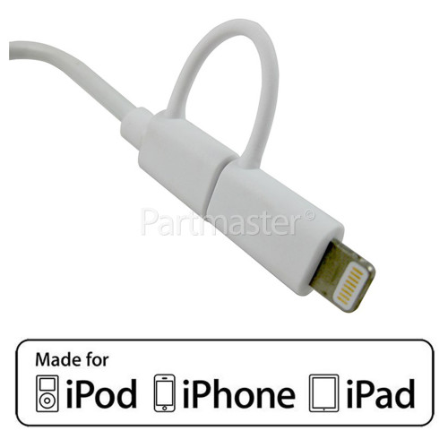 Apple iPad 1.0m Lightning & Micro USB Cable - White