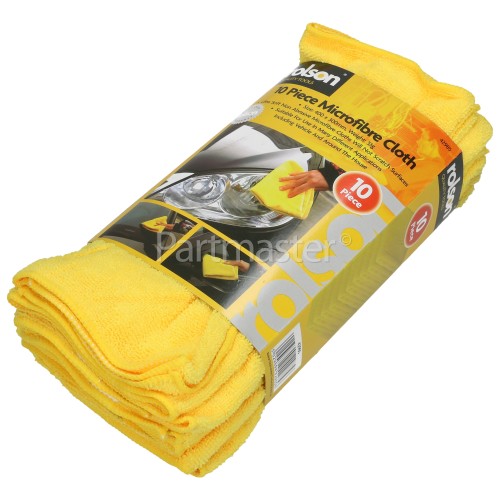 Rolson Microfibre Cleaning Cloth ( Yellow Duster) Pack Of 10 : Home / Workshop