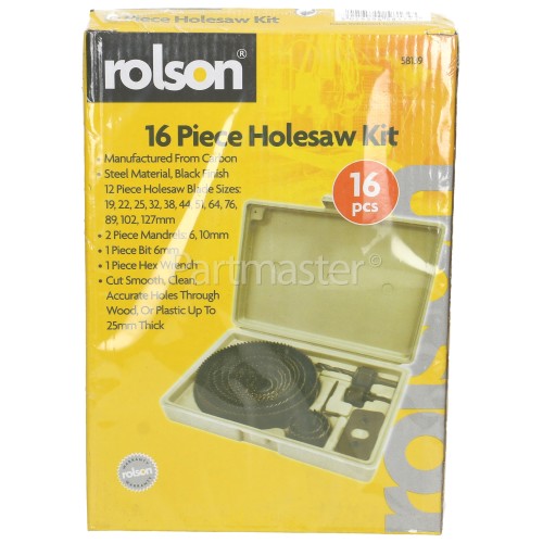 Rolson 16 Piece Hole Saw Set