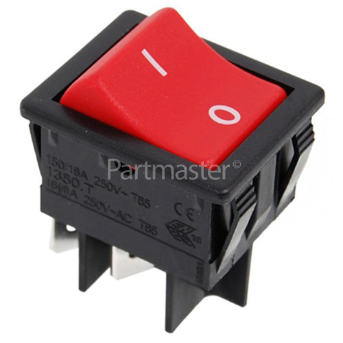 Red On/Off Rocker Switch 4 Tag