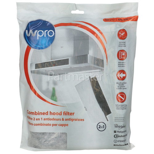 Wpro Universal FHC009 2-in-1 Grease & Carbon Filter (570x470mm) : UCF006 ( Cut To Size )