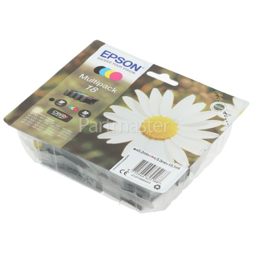 Epson Genuine T1806 - 4 Colour Ink Cartridge Multipack - Black/Cyan/Magenta/Yellow