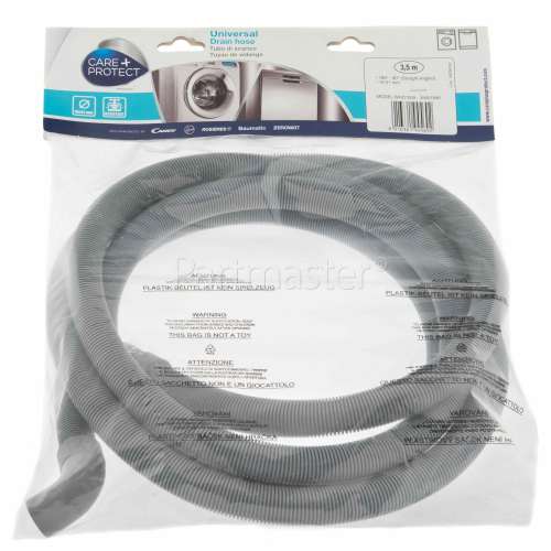 Care+Protect Universal Washing Machine/Dishwasher Drain Hose With Right Angle End - 3.5mtr. 19x24mm Internal Bore Sizes