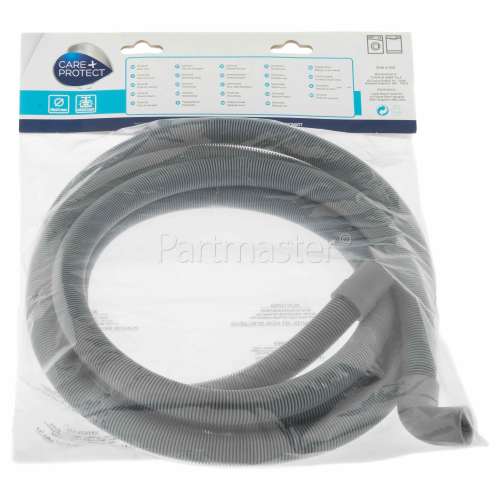 Care+Protect Universal Washing Machine/Dishwasher Drain Hose With Right Angle End - 3.5mtr. 19x24mm Internal Bore Sizes