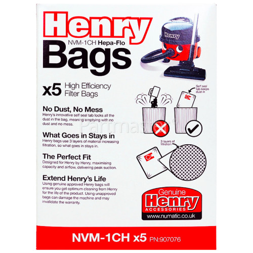 Numatic NVM-1CH 3 Layer Hepaflo Filter Dust Bag (Pack Of 5)