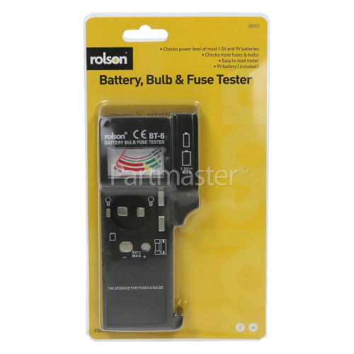 Rolson Battery, Bulb And Fuse Safety Tester PPE