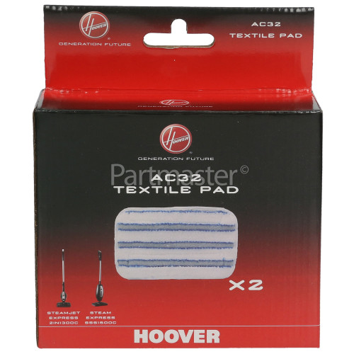 Hoover S2IN1300C 011 AC32 Textile Microfibre Steam Mop Pads (Pack Of 2)