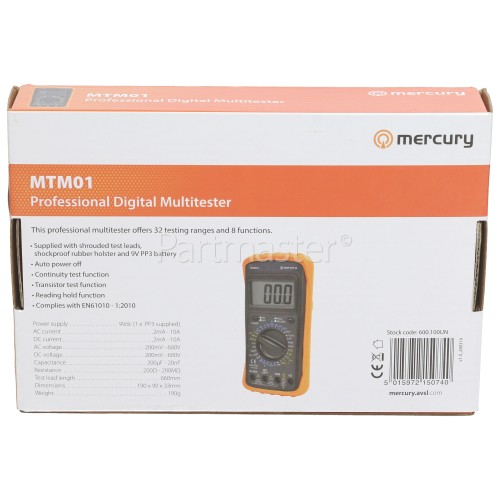 Professional Ac/Dc Digital Multimeter 600V 2MA 10A Safety Tester PPE