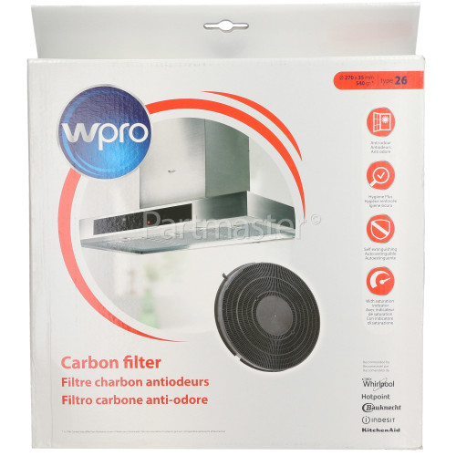 Wpro Type 26 Carbon Filter FAC269 : Dia. 270x35mm