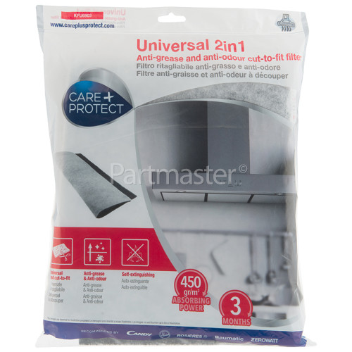 Care+Protect Universal 2-in-1 Cut-to-Fit Anti-Grease And Odour Filter